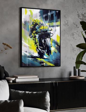 Uniek XXL Glasschilderij | Valentino Rossi MotoGP - 6 sizes beschikbaar voor biedingen
