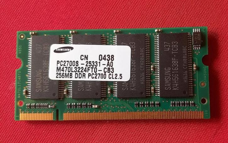 256 MB DDR - PC2700 CL2.5 - Samsung - Ram Geheugen - Memory, Computers en Software, RAM geheugen, Nieuw, DDR, Ophalen of Verzenden