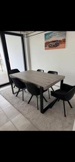 Tafel en 6 stoelen, Huis en Inrichting, Tafels | Eettafels, Ophalen, Zo goed als nieuw, Metaal
