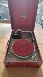 Authentieke Louveteau Rode Kindergrammofoon - Vintage Parijs, Enlèvement, Utilisé, Tourne-disque, Autres marques