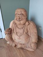 Laughing Buddha 65cm Houtsnijwerk, Enlèvement, Utilisé
