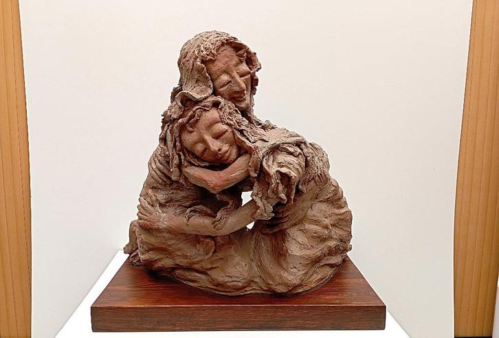 terracotta beeld D POLLET kunstwerk, Antiek en Kunst, Antiek | Keramiek en Aardewerk, Ophalen