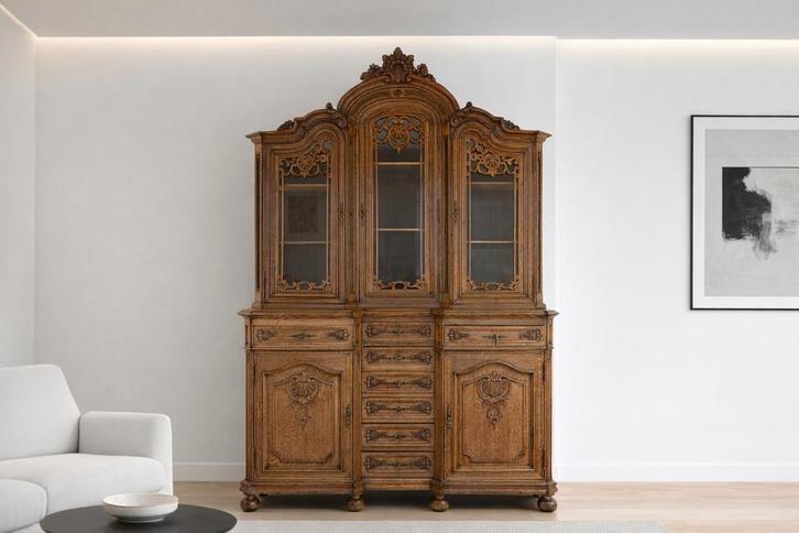 boekenkast - stevige eikenhouten kurkkast, Huis en Inrichting, Kasten | Buffetkasten, Zo goed als nieuw, Eikenhout, Ophalen