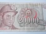 1987 Joegoslavië 20000 Dinara-bankbiljet, Ophalen of Verzenden, Joegoslavië, Los biljet