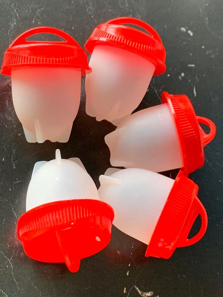 Eierkoker zonder schaal, 5 stuk, Huis en Inrichting, Keuken | Keukenbenodigdheden, Zo goed als nieuw, Ophalen