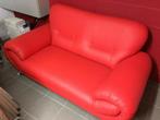 Canapé cuir synthétique rouge 3 et 2 places venez chercher, Maison & Meubles, Enlèvement, Comme neuf