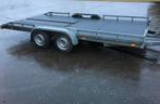 Autoremork autotransporter aanhangwagen dubbelas plateau, Auto diversen, Aanhangers en Bagagewagens, Ophalen, Zo goed als nieuw