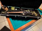 Super rockgitaar Franky-Lee zwart met gouden accenten., Ophalen, Gebruikt, Solid body, Overige merken