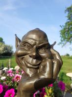 Troll, de slimme bronzen goblin gesigneerd op een marmeren s, Antiek en Kunst, Ophalen of Verzenden, Brons