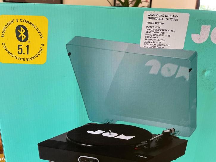 Platine vinyle bluetooth HX TT 700 JAM – État neuf, Audio, Tv en Foto, Platenspelers, Zo goed als nieuw, Ophalen of Verzenden