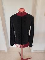 blouse noire plissée avec galon en velours. Gigue. Taille 42, Gigue, Zwart, Maat 42/44 (L), Ophalen of Verzenden
