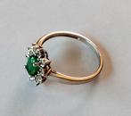 9 kt witgouden ring "Eeuwige Edelweiss " met Smaragd en Diam, Handtassen en Accessoires, Ringen, Ophalen of Verzenden, Zo goed als nieuw