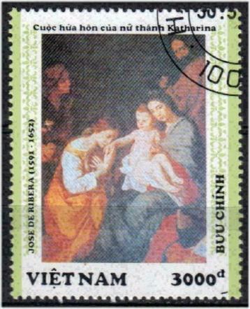 Vietnam 1992 - Yvert 1337 - Peintres espagnols (OB), Envoi, Affranchi