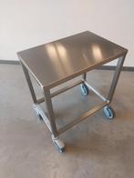 Inox tafel op wielen 60x40x54 (h) cm NIEUW, Ophalen of Verzenden, Nieuw