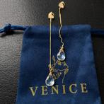 Oorbellen topaas blauw zilver 925 verguld met 18K (vermeil), Hangers, Blauw, Nieuw, Ophalen of Verzenden