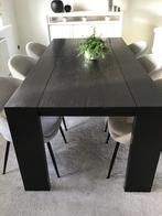 Teak eettafel zwart, Huis en Inrichting, Tafels | Eettafels, Ophalen, Gebruikt, 100 tot 150 cm, Teakhout