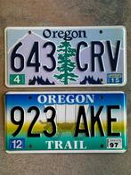 plaque d'immatriculation USA OREGON X 2 LOT ou au CHOIX, Enlèvement ou Envoi