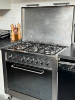 Gasvuur & oven inox 5 pits, Ophalen, Gebruikt, Gas, 85 tot 90 cm