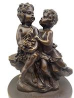 Brons met kinderen — gesigneerd Auguste Moreau, Antiek en Kunst, Ophalen of Verzenden, Brons