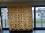 Gevoerde gordijnen beige met bloemen, Huis en Inrichting, Beige, 200 cm of meer, Gebruikt, 200 cm of meer