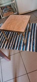 Vintage koperen en marmer tafeltje, Huis en Inrichting, Tafels | Bijzettafels, Ophalen