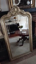 Chique Goudkleur "Barok" Kuifspiegel "Facet"Geslepen148x79cm, Huis en Inrichting, Woonaccessoires | Spiegels, Gebruikt, 100 tot 150 cm