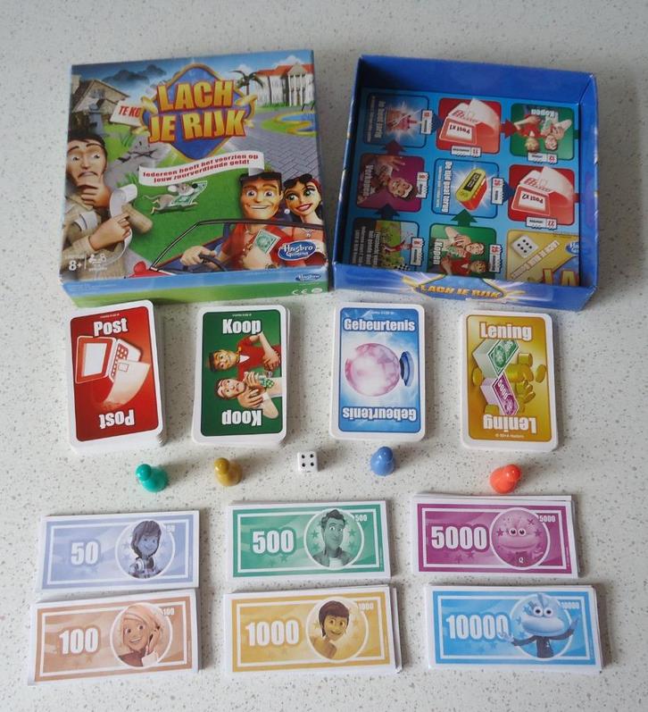 Reiseditie van "Lach Je Rijk" van Hasbro Gaming, Hobby en Vrije tijd, Gezelschapsspellen | Bordspellen, Zo goed als nieuw, Een of twee spelers
