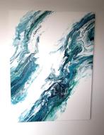 Abstract Modern Acryl canvas 90*120cm - blauw wit, Antiek en Kunst, Ophalen