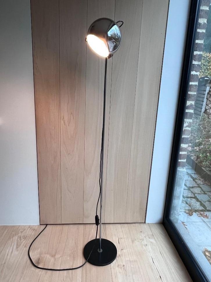 Vintage design vloerlamp chroom, Huis en Inrichting, Lampen | Vloerlampen, Gebruikt, 150 tot 200 cm, Metaal, Ophalen