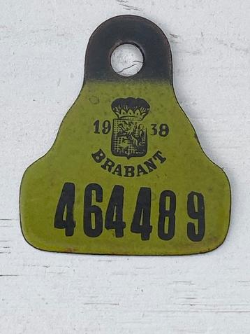 Oude emaille  taks plaat Brabant 1939 fiets beschikbaar voor biedingen
