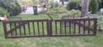 Zwaar houten poort met gietijzeren sloten, Tuin en Terras, Tuinpoorten, Ophalen