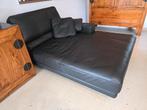 zetel in topkwaliteit leder - kleur zwart, Huis en Inrichting, Zetels | Zetels, Ophalen, Leer, Rechte bank, Minder dan 150 cm