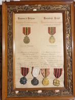 Medailles belgisch met oorkonde 1906, Ophalen of Verzenden, Overige soorten, Lintje, Medaille of Wings