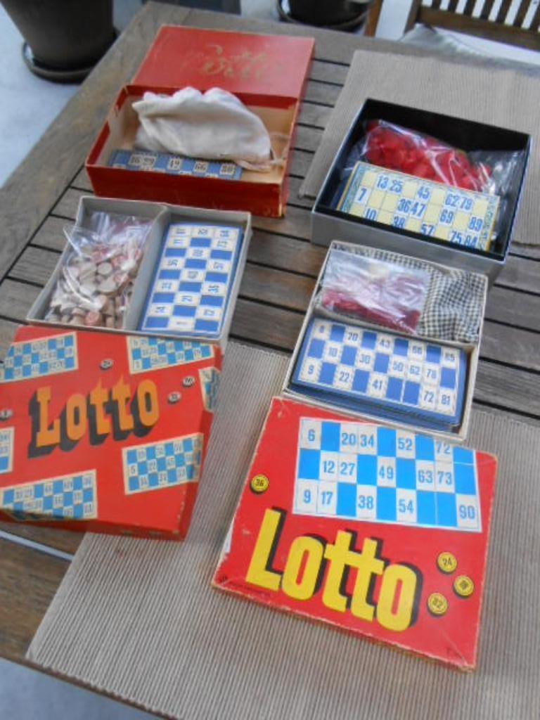 oud lottospel vintage compleet met 24 kaarten originele doos, Ophalen of Verzenden