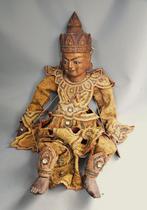 Vintage Thaise marionet 95 cm – houten hoofd - ca 1980, Ophalen of Verzenden