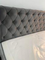 Lit boxspring 160/200 avec matelas neuf, Maison & Meubles, Neuf, Gris, Enlèvement ou Envoi, Capitonné