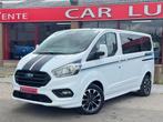Ford Transit Custom 2.0 TDCi SPORT DOUBLE CABINE 5 PLACES CA, Gebruikt, Zwart, 2102 kg, Leder