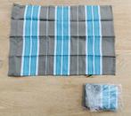 2 serviettes en coton Carré Blanc - Nouveauté !, Autres types, Bleu, Enlèvement ou Envoi, Neuf