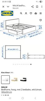 2 persoonsbed, Huis en Inrichting, Slaapkamer | Bedden, Ophalen, Overige materialen, Gebruikt, Wit