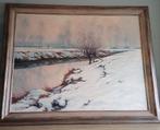 Besneeuwde Rivieroever, Schilderij van Louis Clesse van 1923, Ophalen, Schilderij