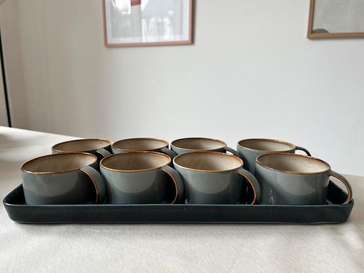 Serax Anita Le Grelle 8 tasjes met onderbordjes- smokey blue, Huis en Inrichting, Woonaccessoires | Dienbladen, Rond, Ophalen of Verzenden