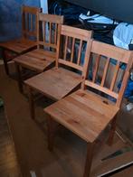 4 houten stoelen, Brun, Enlèvement, Utilisé, Bois