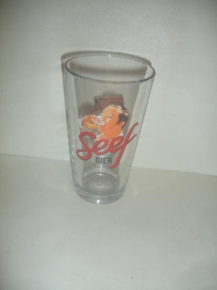 Bierglas Seef Bier, Antwerpse Brouw Maatschappij, Collections, Marques de bière, Comme neuf, Verre ou Verres, Autres marques, Enlèvement ou Envoi