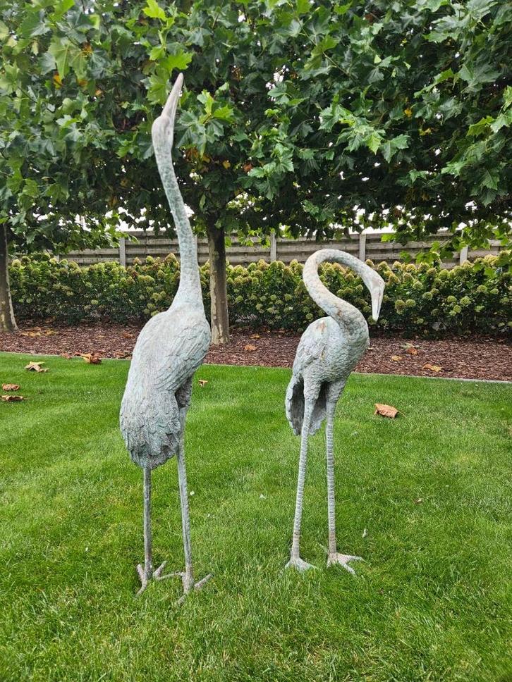 2 mooie Reigers / kraanvogels aangename prijs! ruime keuze!!, Tuin en Terras, Tuinbeelden, Gebruikt, Dierenbeeld, Overige materialen