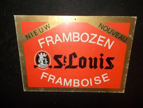 Van Honsebrouck-St.Louis Lambic Framboise - dun karton 1985, Collections, Marques de bière, Utilisé, Panneau, Plaque ou Plaquette publicitaire