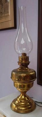 Antieke petroleum lamp met intacte wiek,  53cm, Ophalen