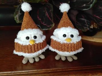Kerstdecoratie - gehaakte uiltjes beschikbaar voor biedingen