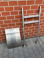 Inox brievenbus met staander, Tuin en Terras, Ophalen, Gebruikt, Inox, Staande brievenbus