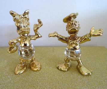 Figurines miniatures Donald Duck & Co cristal et métal doré
