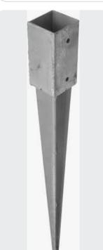 Paalanker gegalvaniseerd 75 cm, 7,5 x 7,5 cm, nieuw, 4 stuks, Ophalen